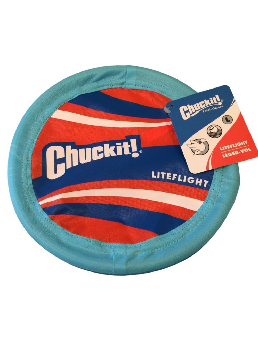 CHUCKIT! Liteflight Dog Flyer Large Flies Floats Aqua Orange Dog Toy